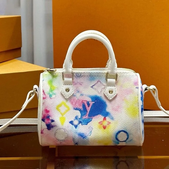 Designer Pastel Mini Bag LV Speedy Bandouliere 25 White Watercolor 3D Model